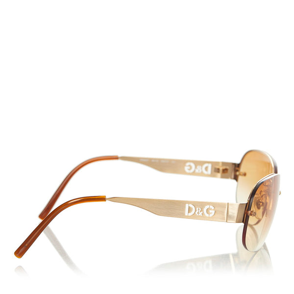 ドルチェアンドガッバーナ サングラス ブラウン ゴールド メッキ プラスチック レディース DOLCE&GABBANA 【中古】