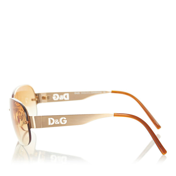 ドルチェアンドガッバーナ サングラス ブラウン ゴールド メッキ プラスチック レディース DOLCE&GABBANA 【中古】