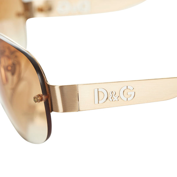 ドルチェアンドガッバーナ サングラス ブラウン ゴールド メッキ プラスチック レディース DOLCE&GABBANA 【中古】