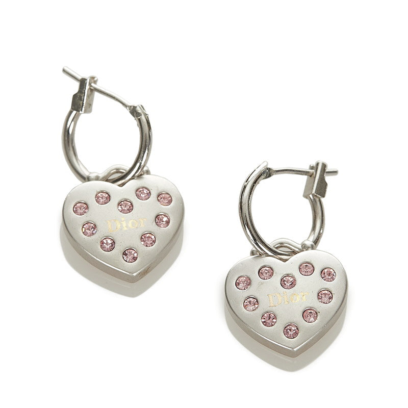 クリスチャンディオール シルバー ピンク メタル ピアス レディース Christian Dior 【中古】