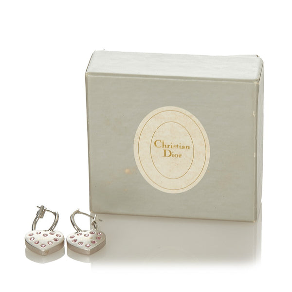 クリスチャンディオール シルバー ピンク メタル ピアス レディース Christian Dior 【中古】