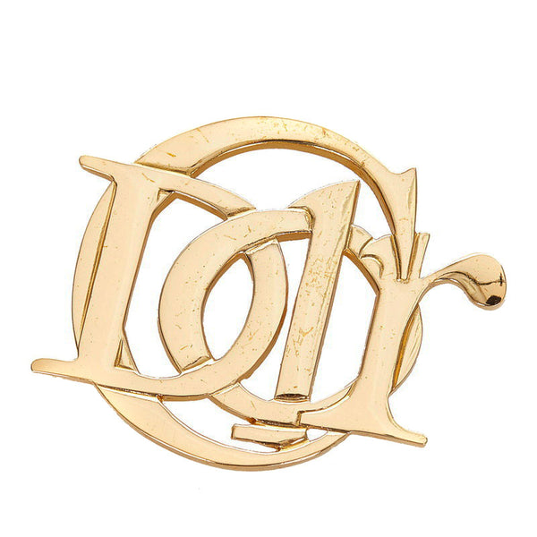 ディオール ロゴモチーフ ブローチ ゴールド メッキ レディース Dior 【中古】