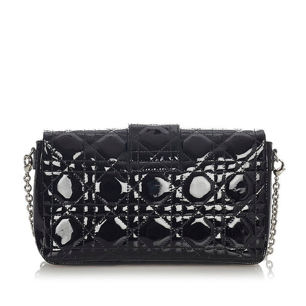 クリスチャンディオール ニューロック ブラック パテントレザー チェーン ショルダーバッグ レディース Christian Dior 【中古】