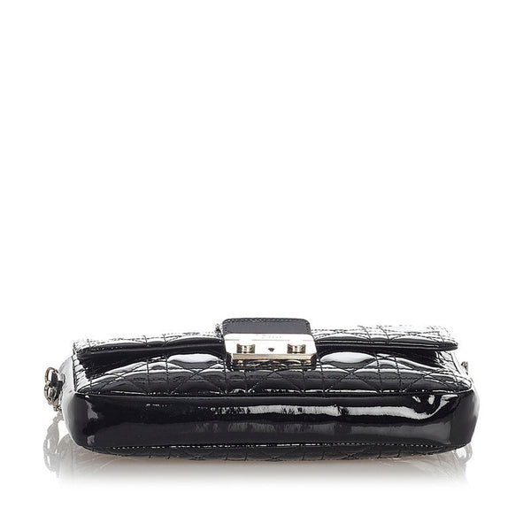 クリスチャンディオール ニューロック ブラック パテントレザー チェーン ショルダーバッグ レディース Christian Dior 【中古】