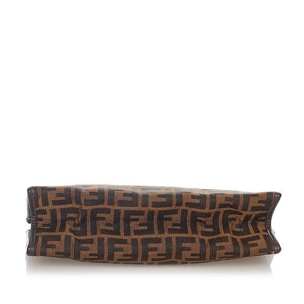 フェンディ ズッカ 7VA433 ブラウン イエロー キャンバス クラッチバッグ レディース FENDI 【中古】