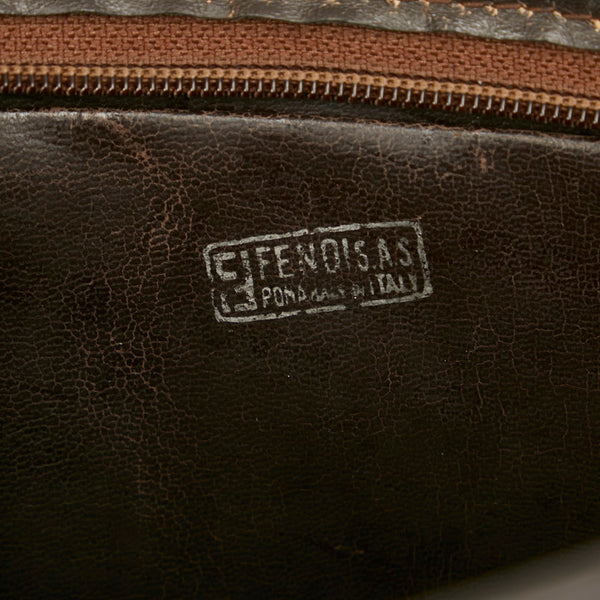フェンディ ズッカ 7VA433 ブラウン イエロー キャンバス クラッチバッグ レディース FENDI 【中古】