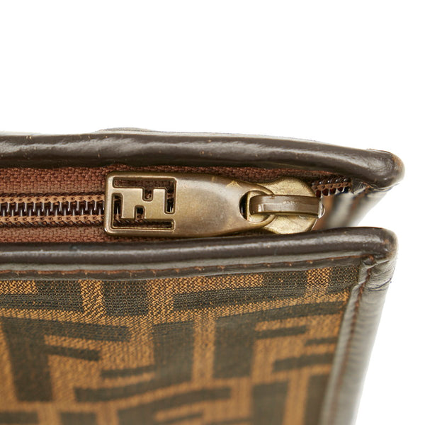 フェンディ ズッカ 7VA433 ブラウン イエロー キャンバス クラッチバッグ レディース FENDI 【中古】
