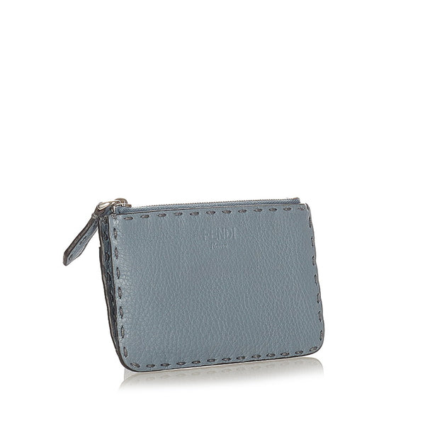 フェンディ コインケース 8AP147 スモーキーブルー レザー レディース FENDI 【中古】