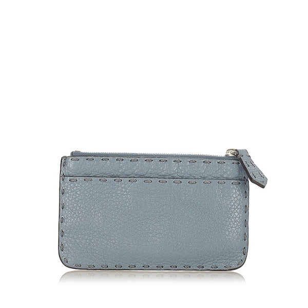 フェンディ コインケース 8AP147 スモーキーブルー レザー レディース FENDI 【中古】