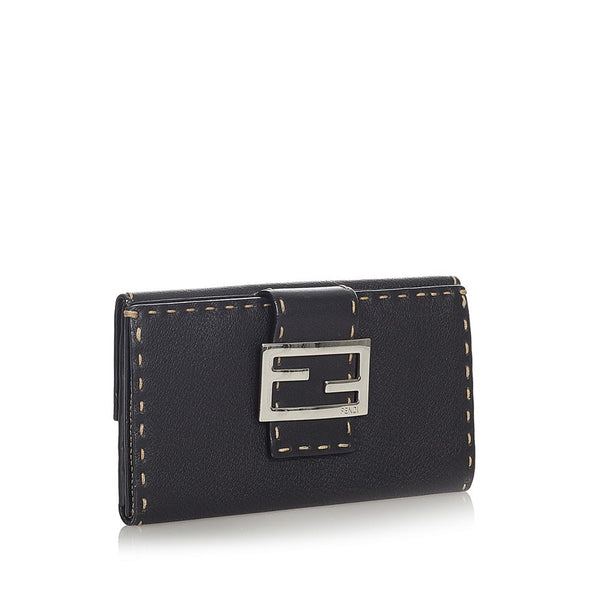 フェンディ セレリア 8M0039 ブラック レザー 長財布 レディース FENDI 【中古】