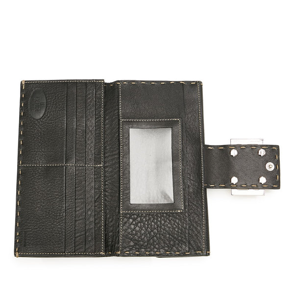 フェンディ セレリア 8M0039 ブラック レザー 長財布 レディース FENDI 【中古】