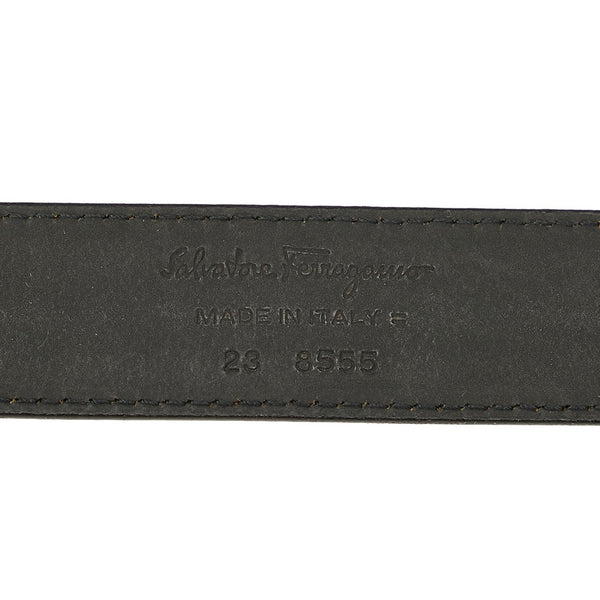 サルヴァトーレフェラガモ ガンチーニ ブラウン ブラック レザー ベルト レディース Salvatore Ferragamo 【中古】