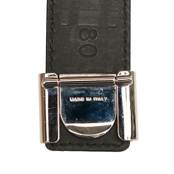 サルヴァトーレフェラガモ ガンチーニ ブラウン ブラック レザー ベルト レディース Salvatore Ferragamo 【中古】