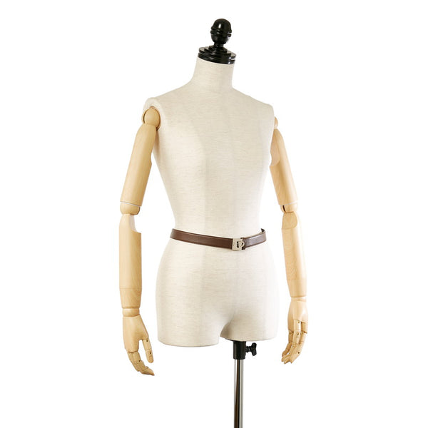 サルヴァトーレフェラガモ ガンチーニ ブラウン ブラック レザー ベルト レディース Salvatore Ferragamo 【中古】