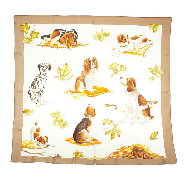 サルヴァトーレフェラガモ Z20160099900 ベージュ シルク スカーフ レディース Salvatore Ferragamo 【中古】