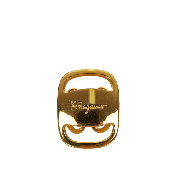 サルヴァトーレフェラガモ ゴールド メッキ スカーフリング レディース Salvatore Ferragamo 【中古】