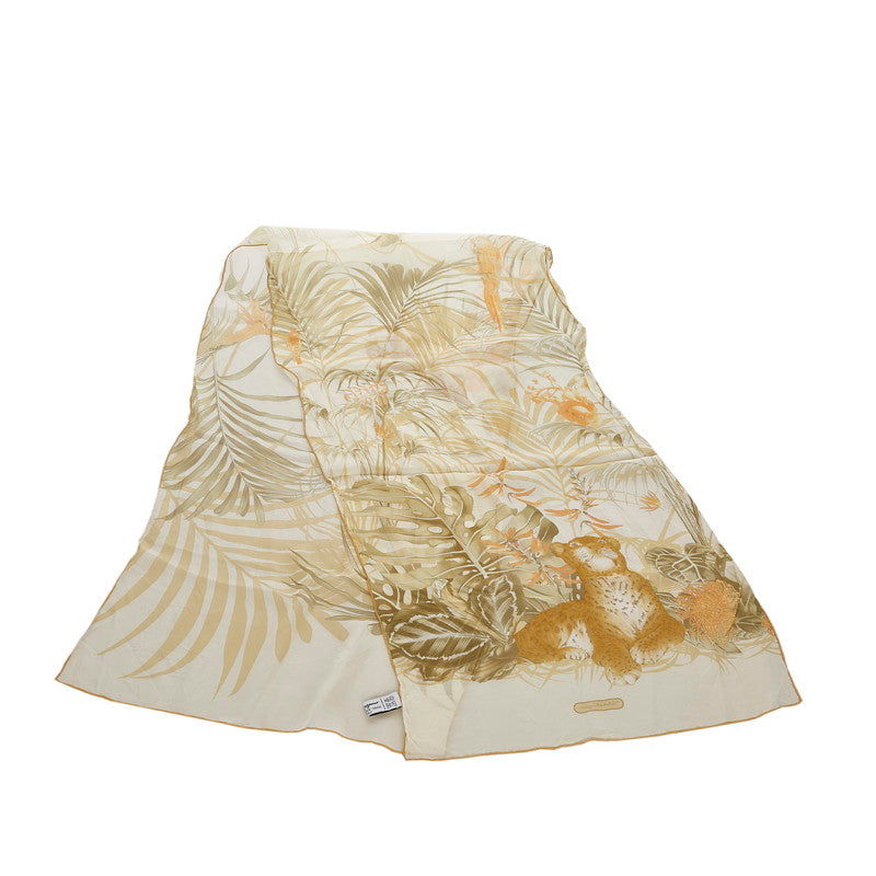 サルヴァトーレフェラガモ ショール ベージュ オレンジ　グリーン シルク レディース Salvatore Ferragamo 【中古】