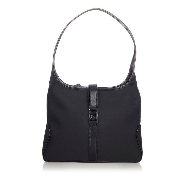 サルヴァトーレフェラガモ AU-21 0735 ブラック ナイロン レザー ワンショルダー レディース Salvatore Ferragamo 【中古】