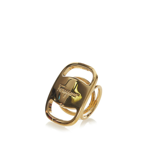 サルヴァトーレフェラガモ ゴールド メッキ ヴァラ スカーフリング レディース Salvatore Ferragamo 【中古】