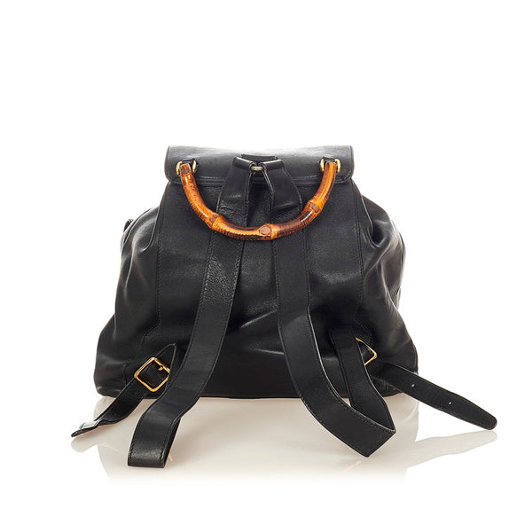 グッチ 003 2058 ブラック レザー リュック・デイパック レディース GUCCI 【中古】