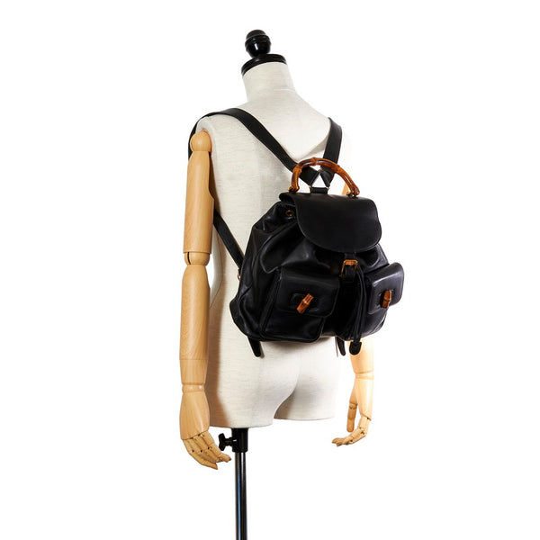 グッチ 003 2058 ブラック レザー リュック・デイパック レディース GUCCI 【中古】