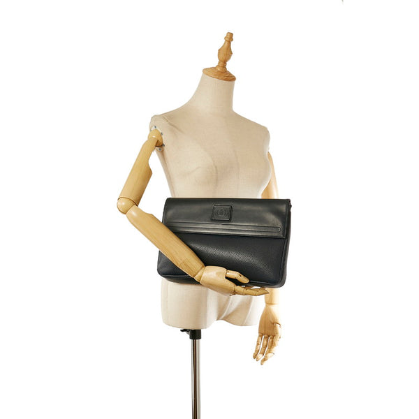 グッチ ソーホー 004 110 ネイビー レザー クラッチバッグ レディース GUCCI 【中古】