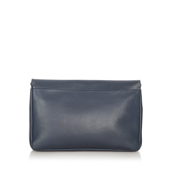 グッチ ソーホー 004 110 ネイビー レザー クラッチバッグ レディース GUCCI 【中古】