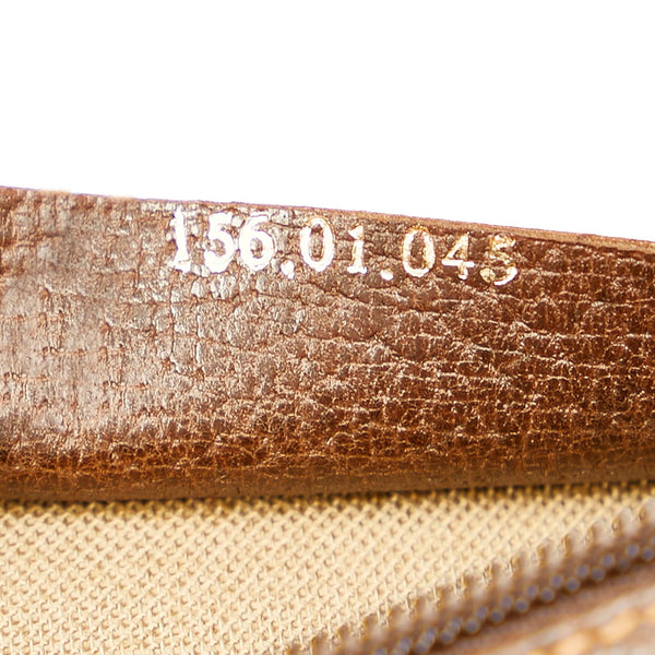 グッチ GGスプリーム 156.01 ベージュ ダークブラウン PVC レザー クラッチバッグ レディース GUCCI 【中古】