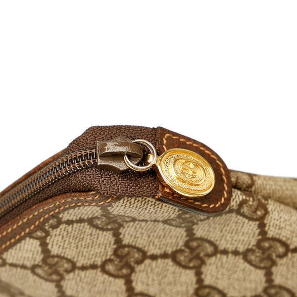 グッチ GGスプリーム 156.01 ベージュ ダークブラウン PVC レザー クラッチバッグ レディース GUCCI 【中古】