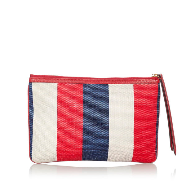 グッチ 524788 マルチカラー レッド ブルー ホワイト キャンバス クラッチバッグ メンズ GUCCI 【中古】