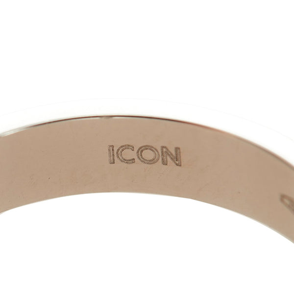 グッチ シルバー K18WG ホワイトゴールド アイコンリング リング 指輪 メンズ GUCCI 18号 【中古】