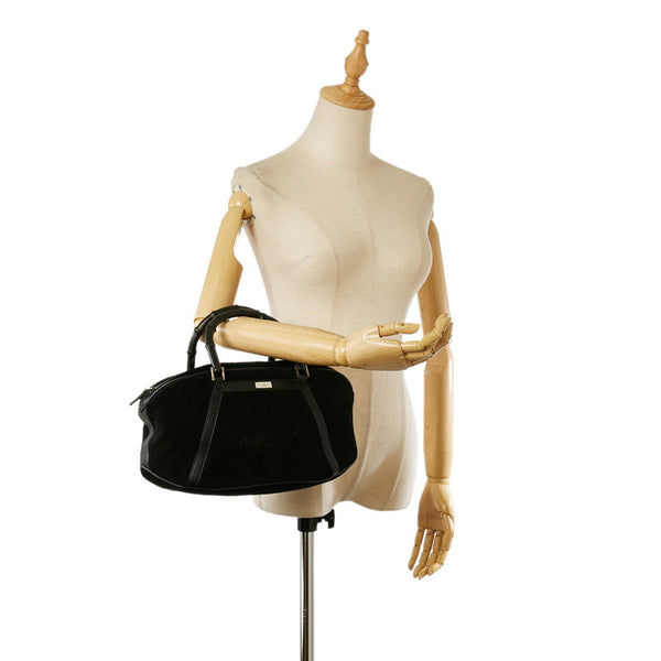 グッチ バンブー 002 1084 ブラック スウェード ハンドバッグ レディース GUCCI 【中古】