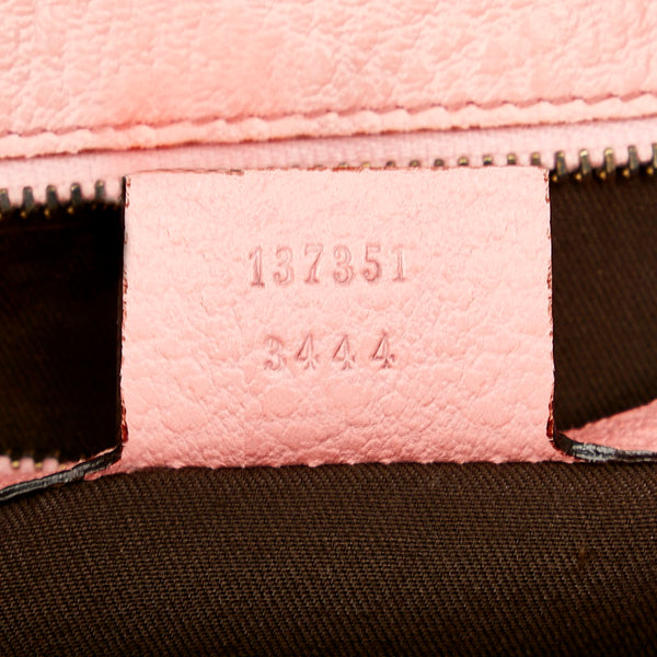 グッチ バンブー スタッズ 137351 ピンク レザー ハンドバッグ レディース GUCCI 【中古】