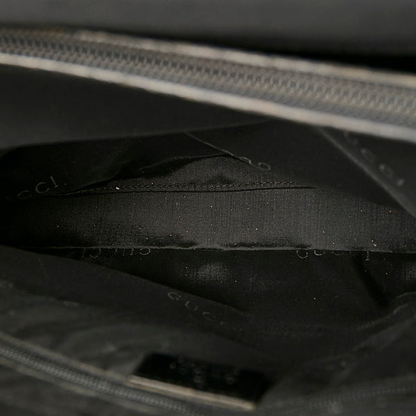 グッチ バンブー ブラック ナイロン ウッド ハンドバッグ レディース GUCCI 【中古】