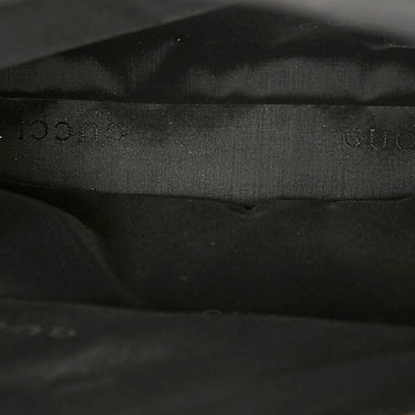 グッチ バンブー ブラック ナイロン ウッド ハンドバッグ レディース GUCCI 【中古】