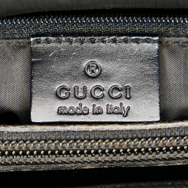 グッチ バンブー ブラック ナイロン ウッド ハンドバッグ レディース GUCCI 【中古】