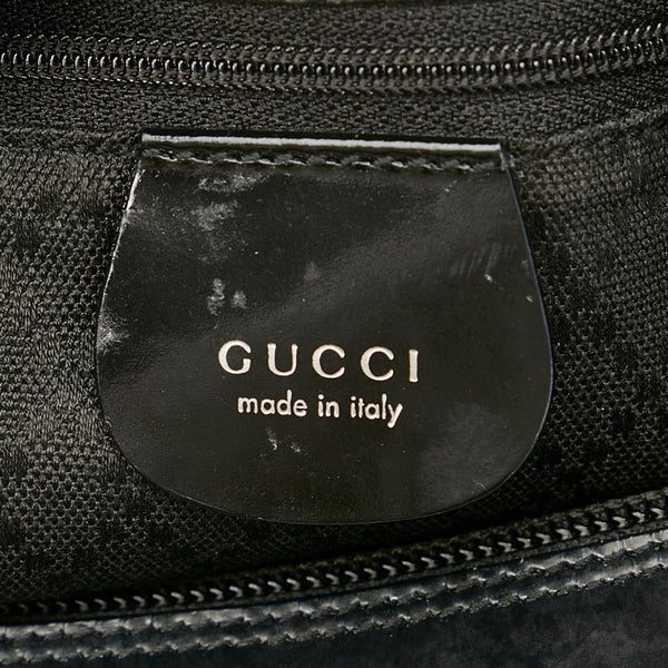 グッチ バンブー 000 1998 0531 ブラック ナイロン レザー ショルダーバッグ レディース GUCCI 【中古】