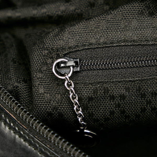 グッチ バンブー 000 1998 0531 ブラック ナイロン レザー ショルダーバッグ レディース GUCCI 【中古】