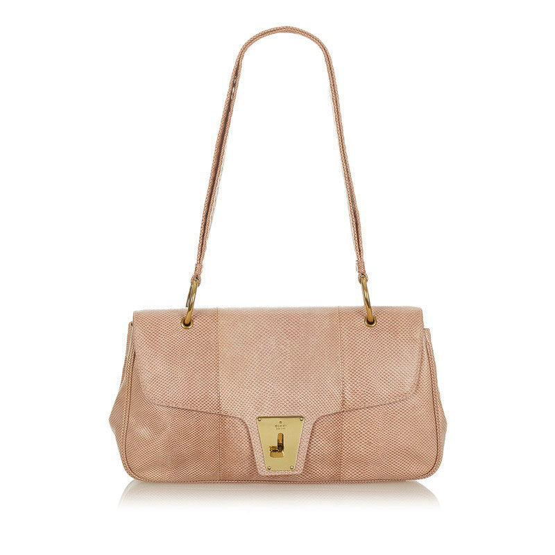 グッチ 90643 ベージュ レザー ショルダーバッグ レディース GUCCI 【中古】