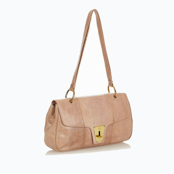 グッチ 90643 ベージュ レザー ショルダーバッグ レディース GUCCI 【中古】