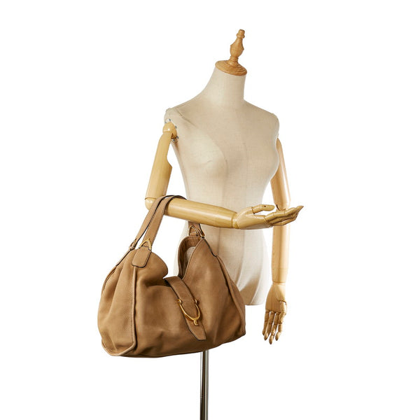 グッチ ハンドバッグ 296856 ベージュ レザー レディース GUCCI 【中古】