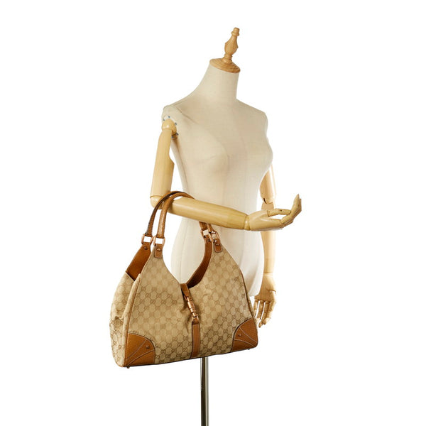 グッチ GGキャンバス ジャッキー 203419 ベージュ キャンバス レザー ハンドバッグ レディース GUCCI 【中古】