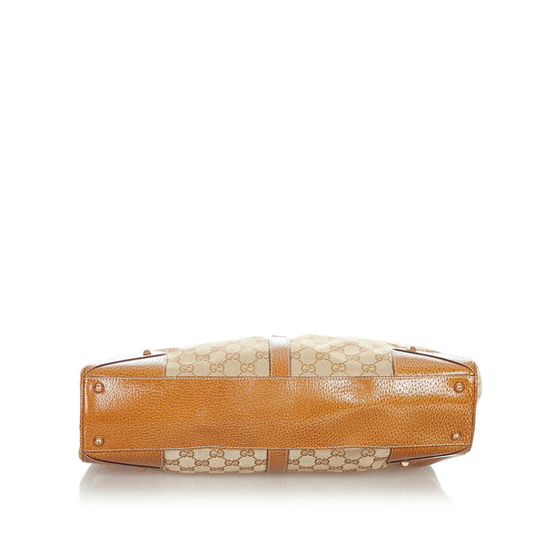 グッチ GGキャンバス ジャッキー 203419 ベージュ キャンバス レザー ハンドバッグ レディース GUCCI 【中古】