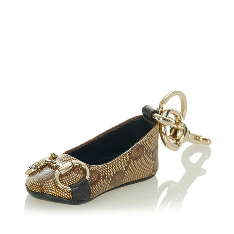 グッチ GGインプリメ カーキ PVC キャンバス キーホルダー レディース GUCCI 【中古】