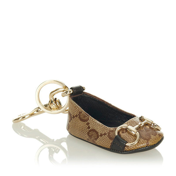 グッチ GGインプリメ カーキ PVC キャンバス キーホルダー レディース GUCCI 【中古】