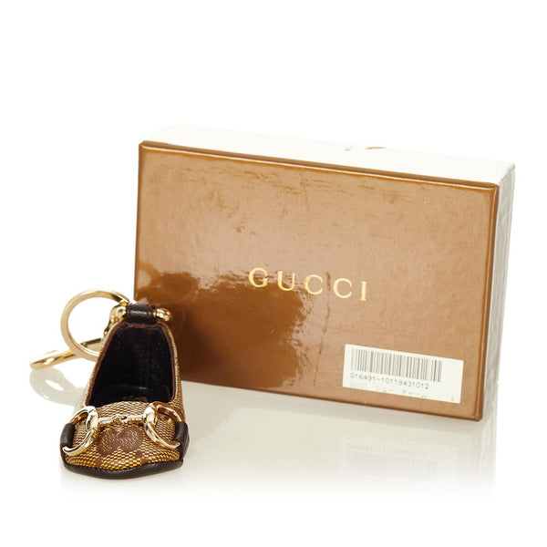 グッチ GGインプリメ カーキ PVC キャンバス キーホルダー レディース GUCCI 【中古】
