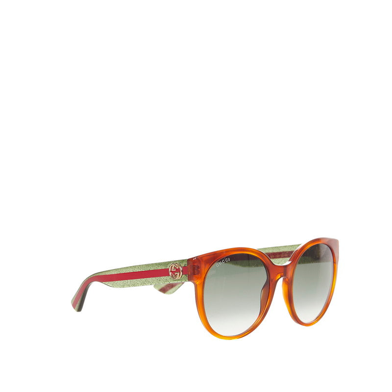 グッチ ミスGG シェリー サングラス GG0035S ブラウン グリーン アセテート レディース GUCCI 【中古】