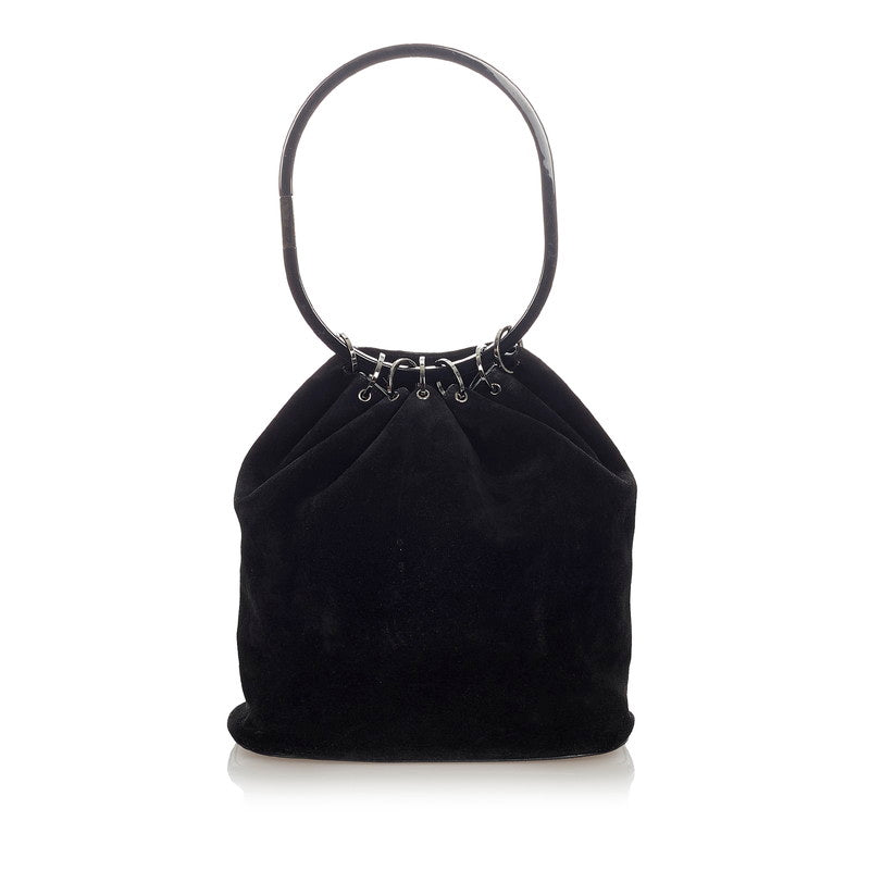 グッチ 001 3738 ブラック スウェード レザー ショルダーバッグ レディース GUCCI 【中古】