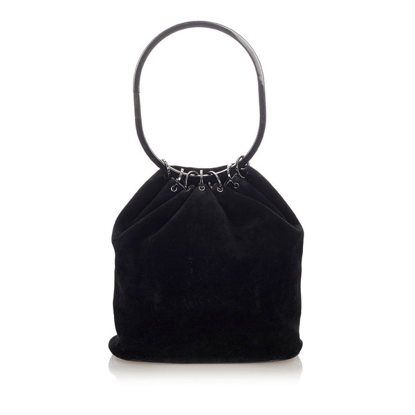 グッチ 001 3738 ブラック スウェード レザー ショルダーバッグ レディース GUCCI 【中古】