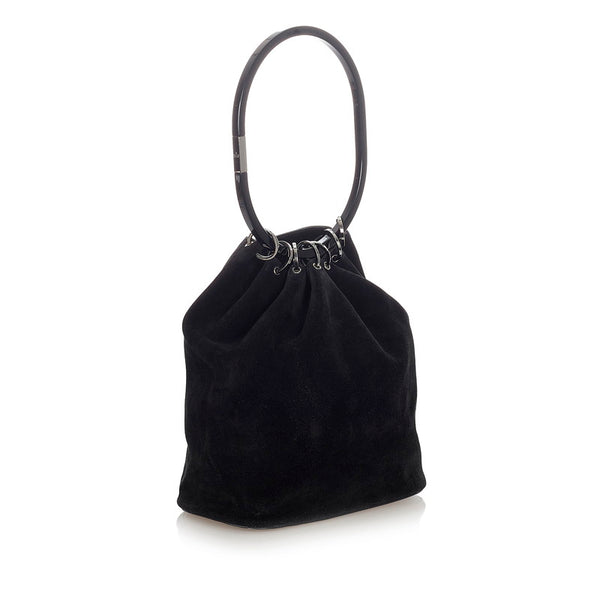 グッチ 001 3738 ブラック スウェード レザー ショルダーバッグ レディース GUCCI 【中古】